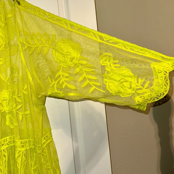 Lane Bryant CITRON GREEN BEAUTIFUL LACE KIMONO / COVER-UP NWT - Picture 2 of 4